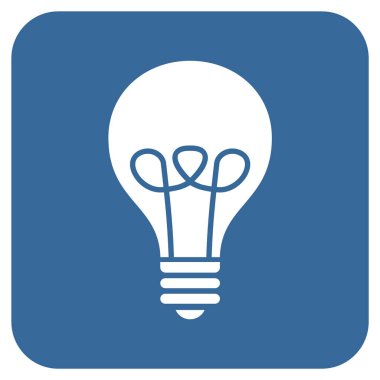 Lamba ampul düz kare vektör simgesi