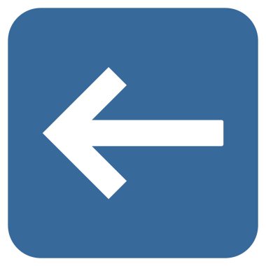 Sol ok düz kare vektör simgesi