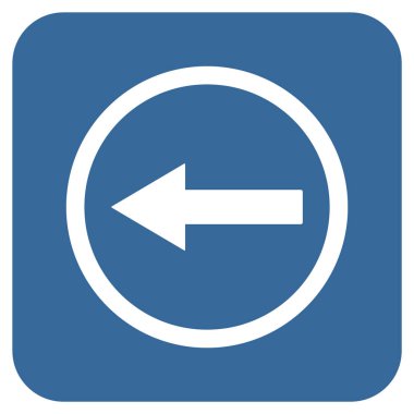 Sol ok düz kare vektör simgesi yuvarlak