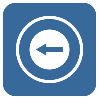 Sol ok düz kare vektör simgesi yuvarlak