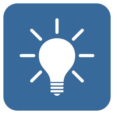 Ampul düz kare vektör simgesi