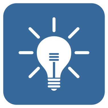 Ampul düz kare vektör simgesi