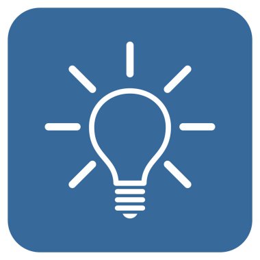 Ampul düz kare vektör simgesi