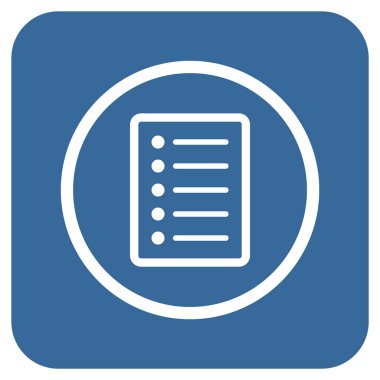 Vektör simge listesi sayfa düz kare