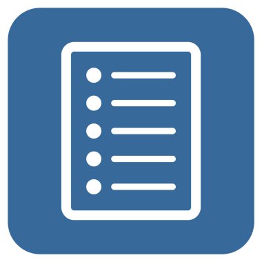 Vektör simge listesi sayfa düz kare