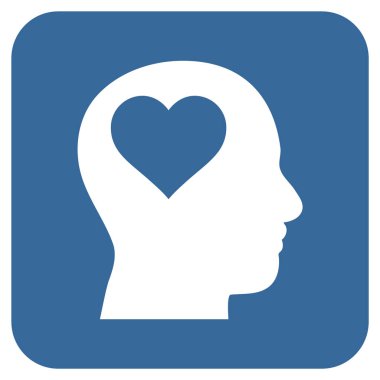 Sevgili baş düz kare vektör simgesi