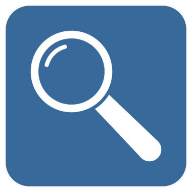 Büyüteç'i düz kare vektör simgesi