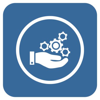 Vektör simge mekanik Servisi düz kare