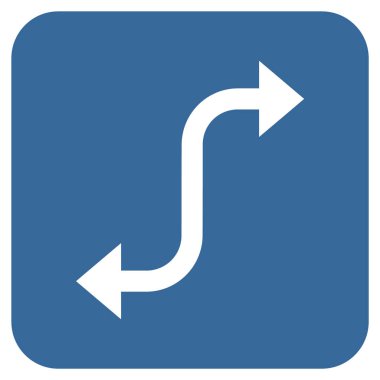 Bend ok düz kare vektör simgesi karşısında