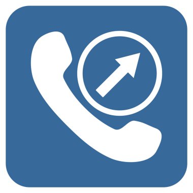 Giden arama düz kare vektör simgesi