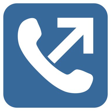 Giden arama düz kare vektör simgesi