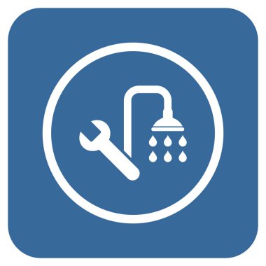 Sıhhi tesisat düz kare vektör simgesi