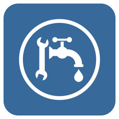 Sıhhi tesisat düz kare vektör simgesi