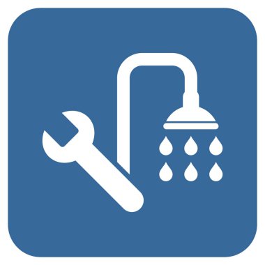 Sıhhi tesisat düz kare vektör simgesi