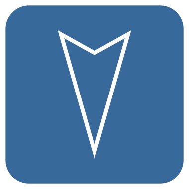 İşaretçi düz aşağı vektör simgesi kare