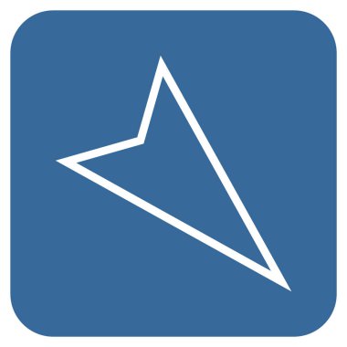 İşaretçi düz aşağı vektör simgesi kare