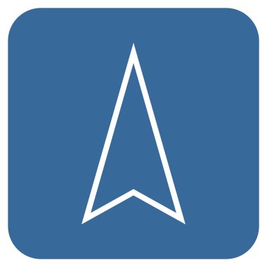 İşaretçi düz yukarı vektör simgesi kare