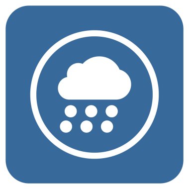 Yağmur bulutu düz kare vektör simgesi