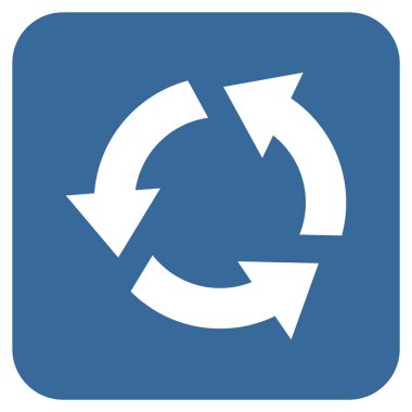 Geri dönüşüm düz kare vektör simgesi