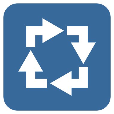 Geri dönüşüm düz kare vektör simgesi