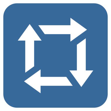 Geri dönüşüm düz kare vektör simgesi