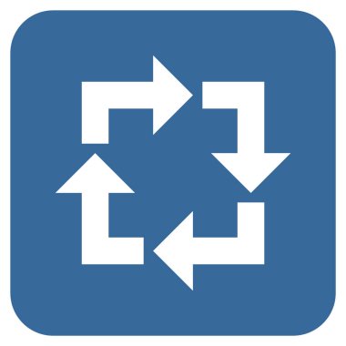 Geri dönüşüm düz kare vektör simgesi