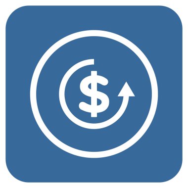 Düz kare vektör simge iade