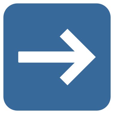 Sağ ok düz kare vektör simgesi