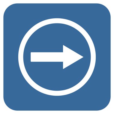 Sağ ok düz kare vektör simgesi yuvarlak