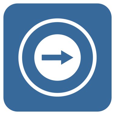 Sağ ok düz kare vektör simgesi yuvarlak