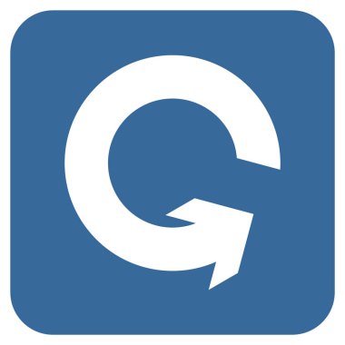 Saatin tersi yönde düz kare vektör simge döndürmek