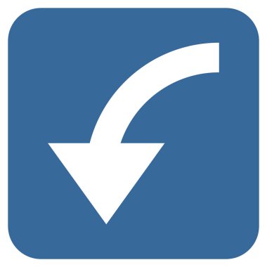 Saatin tersi yönde düz kare vektör simge döndürmek