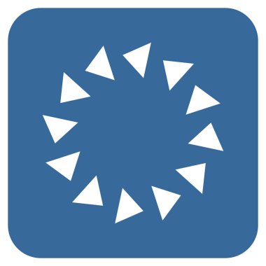 Saatin tersi yönde düz kare vektör simge döndürmek