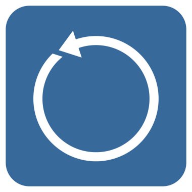 Saatin tersi yönde düz kare vektör simge döndürmek