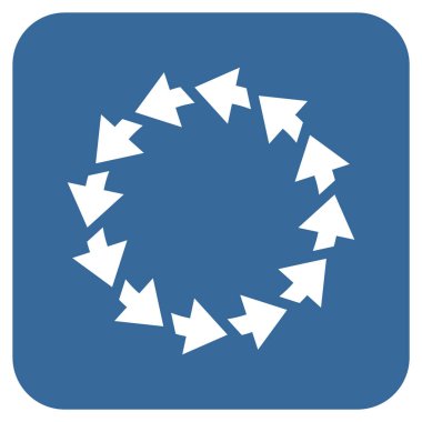 Saatin tersi yönde düz kare vektör simge döndürmek