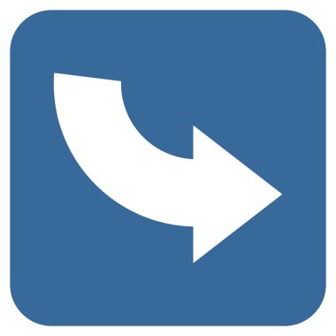 Saatin tersi yönde düz kare vektör simge döndürmek