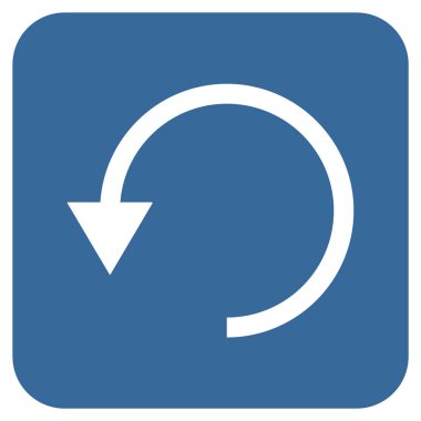 Saatin tersi yönde düz kare vektör simge döndürmek