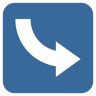 Sağa döndür düz kare vektör simgesi