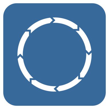 Döndürme düz kare vektör simgesi