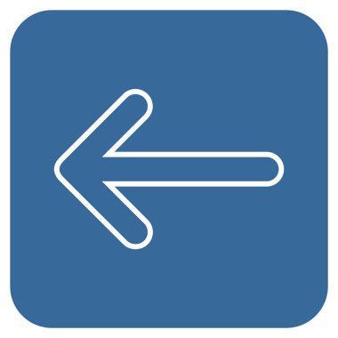 Ok sol düz kare vektör simgesi yuvarlak