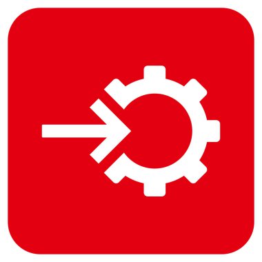 COG Tümleştirme düz kare vektör simgesi