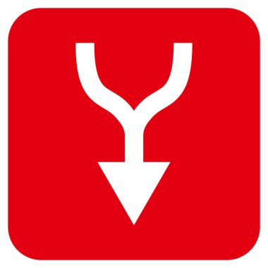 Düz kare vektör simgesi aşağı ok birleştirmek