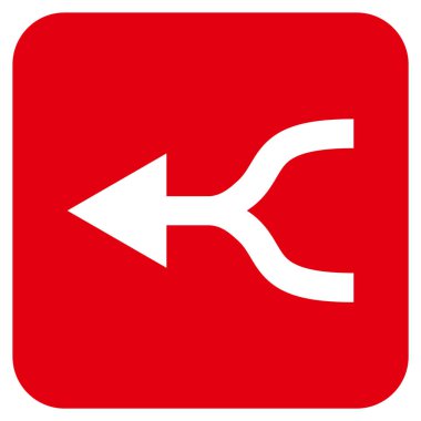 Ok sol düz kare vektör simgesi birleştirmek