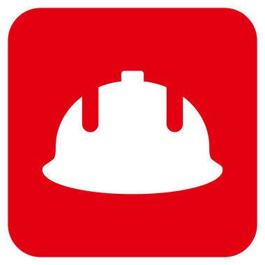 İnşaat kask düz kare vektör simgesi