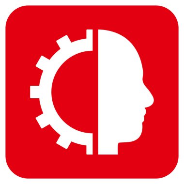 Cyborg vites düz kare vektör simgesi