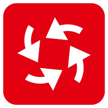 Siklon oklar düz kare vektör simgesi