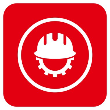 Geliştirme işçisi düz kare vektör simgesi