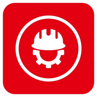 Geliştirme işçisi düz kare vektör simgesi