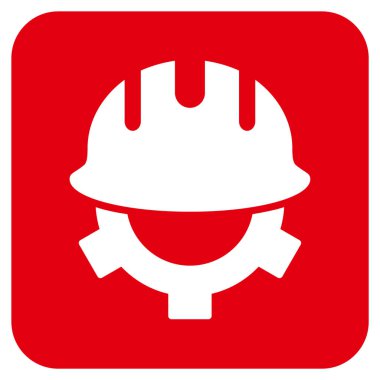 Geliştirme kask düz kare vektör simgesi