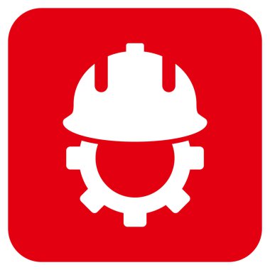 Geliştirme kask düz kare vektör simgesi